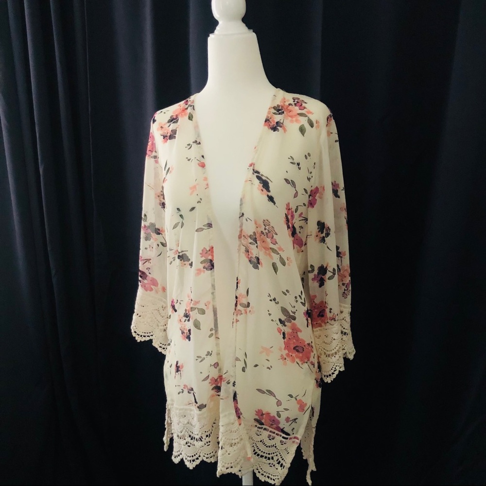 Floral sheer cover up